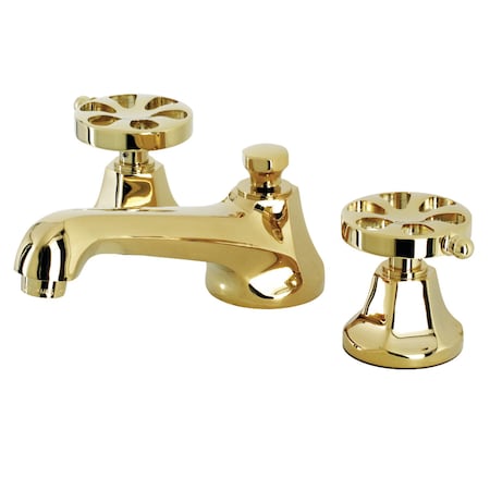 Kingston Brass KS4462RX Widespread Bathroom Faucet with Brass Pop-Up, Polished Brass KS4462RX